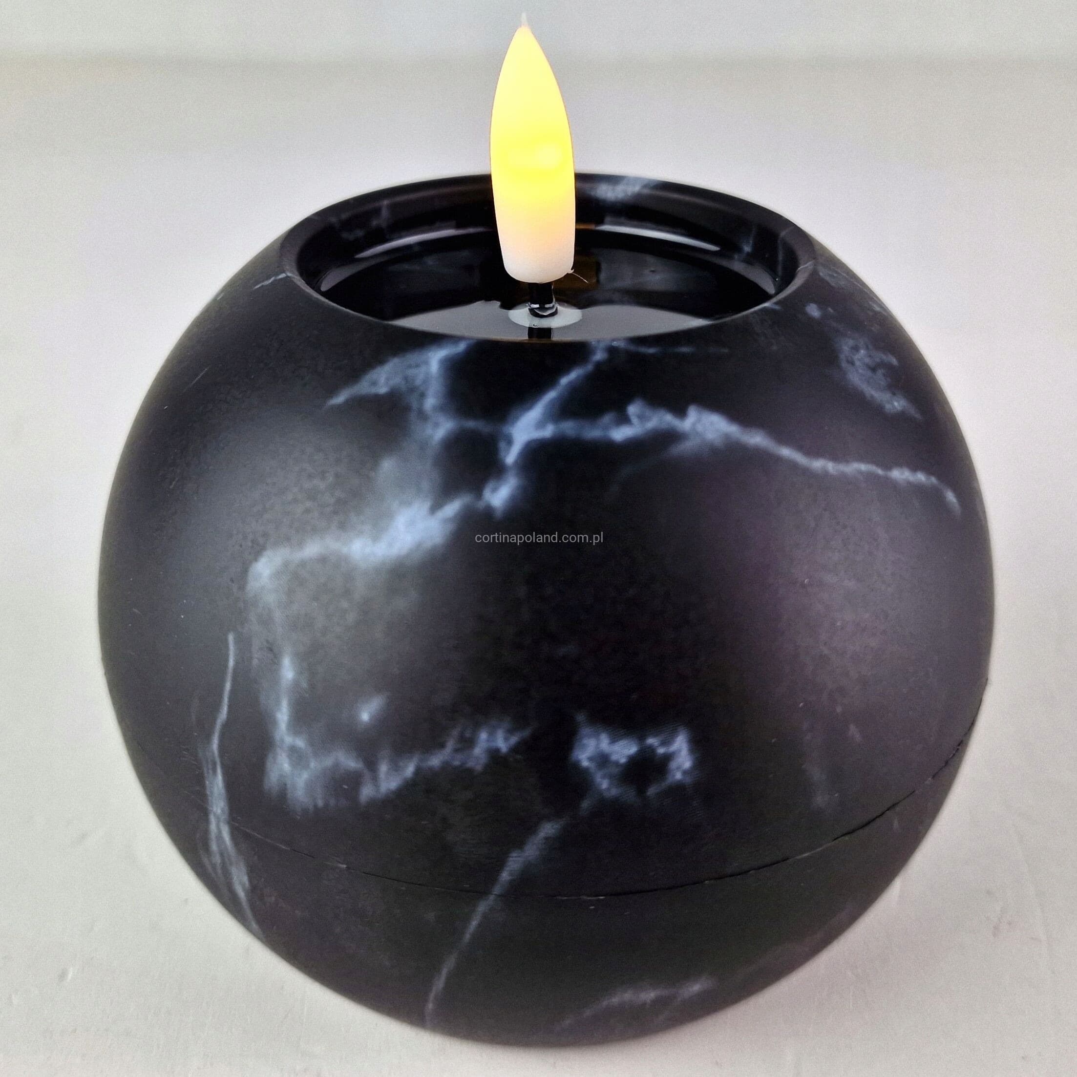 Znicz LED Okrągły - Elegancki Efekt Marmuru 🕯️