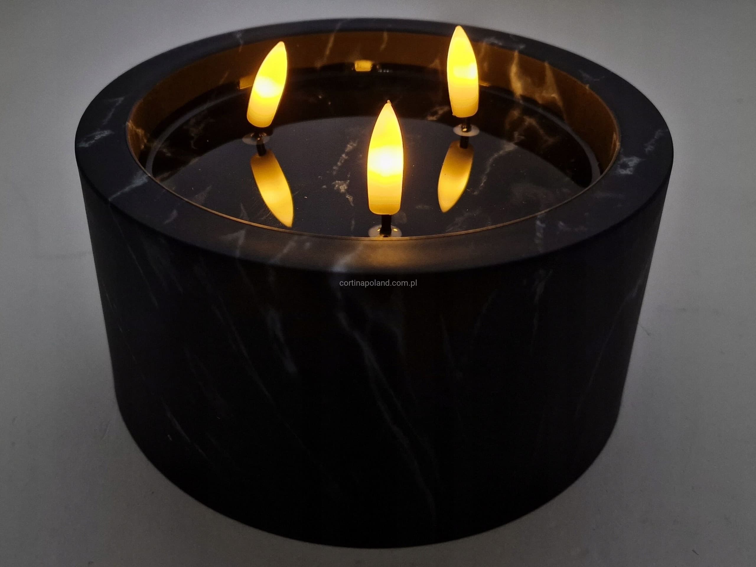 Elegancka Świeca LED 3-Płomieniowa z Efektem Marmuru 🕯️